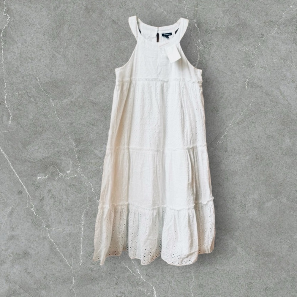 NWT Zunie Girls Eyelet Sleeveless Maxi Dress